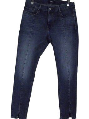 Express Jeans Leggings Womens 12 x27"inseam Mid Rise crop slit leg front stretch
